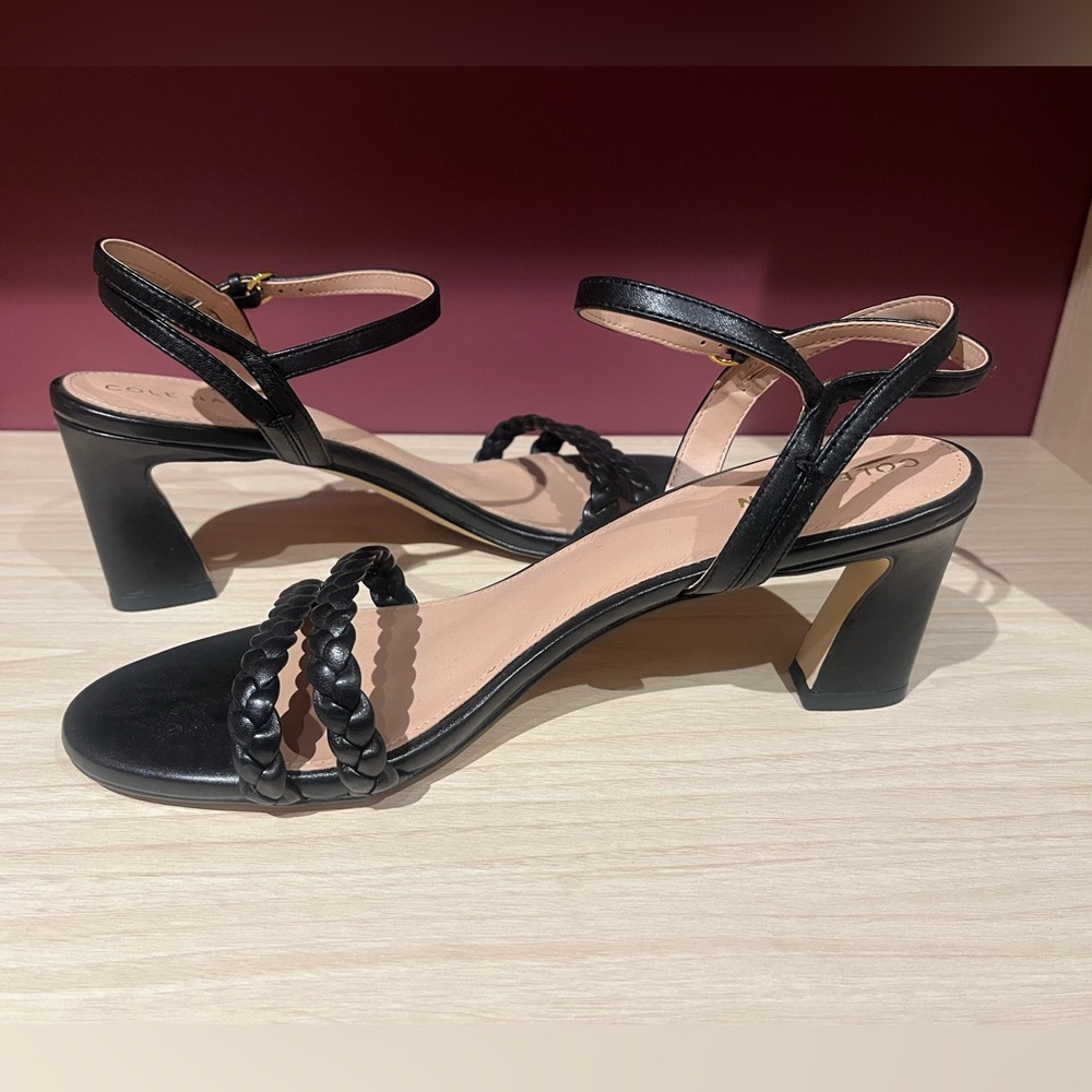 Cole Haan black ankle strap sandals. Size 10.